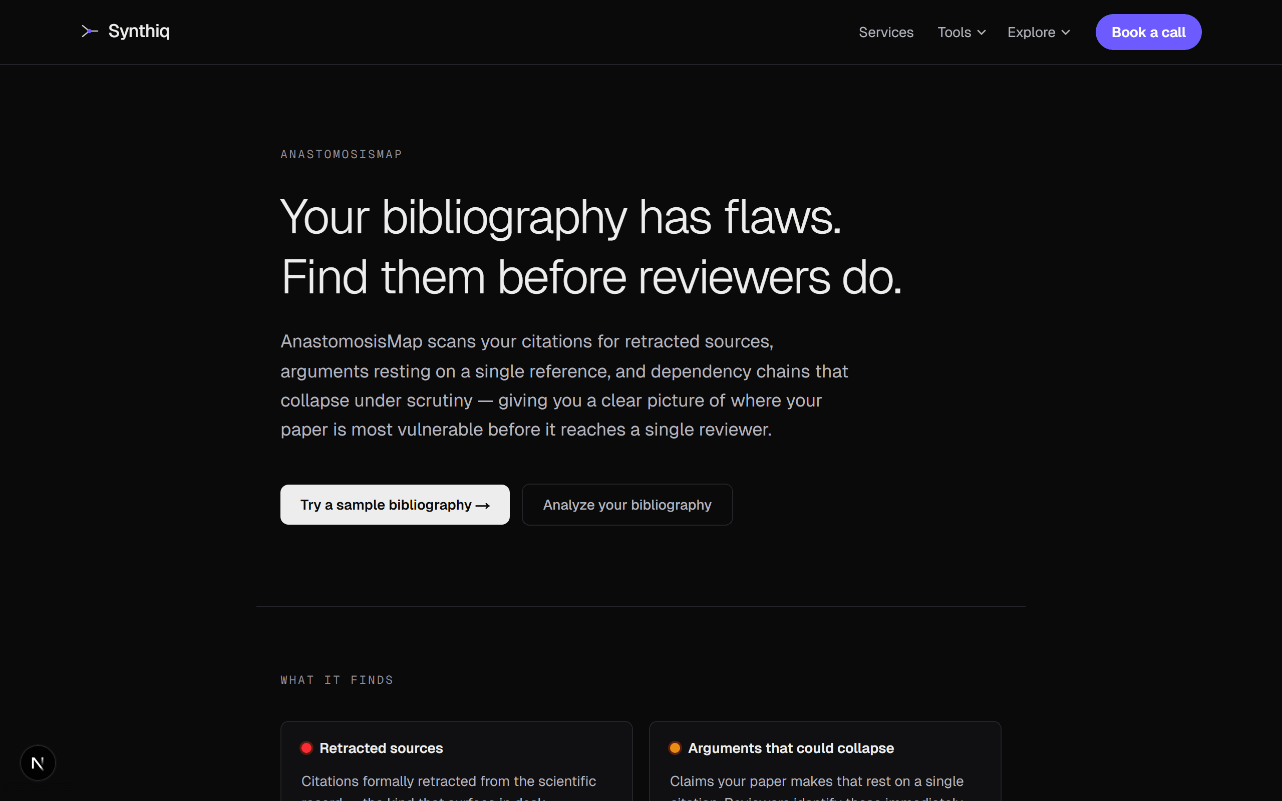 AnastomosisMap flagging bibliography risks